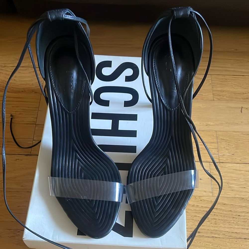 SCHUTZ Black Sandals Stretchy Material